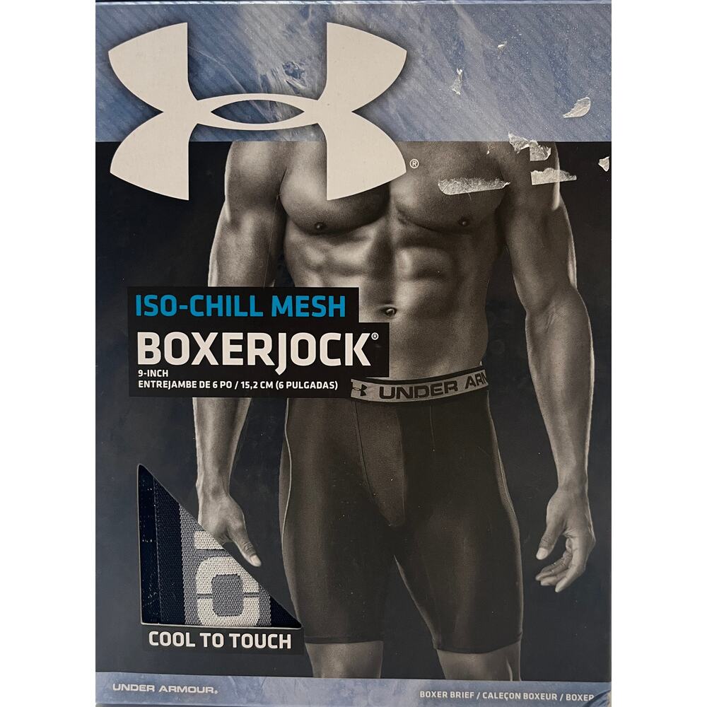 M2-72 UNDERARMOUR NWT Men's IsoChill Mesh BoxerJock Underwear 9" Inseam Gray 3XL